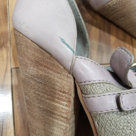 Givenchy peep toe open heels leather sandals Size 38 us 7 1/2 dusty mauve - Picture 6 of 9